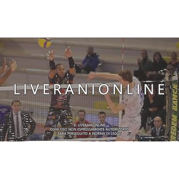 Campionato di Volley Superlega Serie A 2019/2020 Cisterna di Latina, Italia 19/01/2020 Top Volley Cisterna - Cucine Lube Civitanova Nella foto: muro Yoandy Leal Cucine Lube Civitanova FOTO LUIGI MARINI-ALESSIO MARINI-AG ALDO LIVERANI SAS
