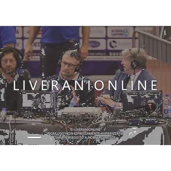 Campionato di Volley Superlega Serie A 2019/2020 Cisterna di Latina, Italia 19/01/2020 Top Volley Cisterna - Cucine Lube Civitanova Nella foto: Andrea Lucchetta telecronista del match FOTO LUIGI MARINI-ALESSIO MARINI-AG ALDO LIVERANI SAS