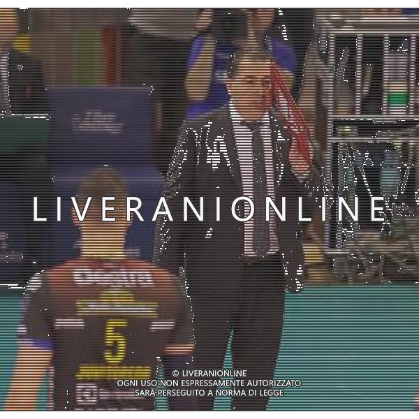 Campionato di Volley Superlega Serie A 2019/2020 Cisterna di Latina, Italia 19/01/2020 Top Volley Cisterna - Cucine Lube Civitanova Nella foto: coach Ferdinando De Giorgi Cucine Lube Civitanova FOTO LUIGI MARINI-ALESSIO MARINI-AG ALDO LIVERANI SAS
