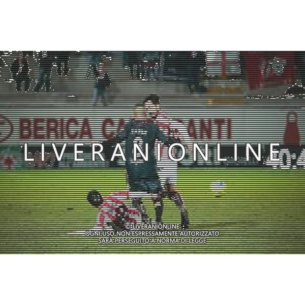 Campionato di Calcio Serie C - Lega Pro 2019/2020 Vicenza, Italia 19/01/2020 Vicenza vs Carpi Nella foto: Scivolata di Alberto Tronco (Vicenza) ai danni di Saber Hraiech (Carpi) FOTOLM-AG ALDO LIVERANI SAS