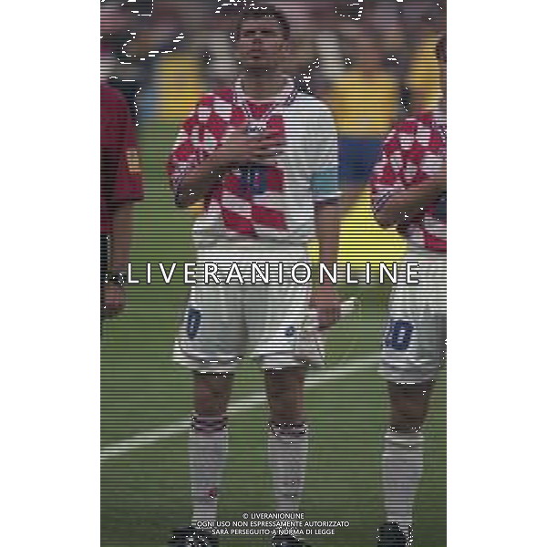 RETROSPETTIVA ZVONIMIR BOBAN CALCIATORE NELLA FOTO VLAOVIC GORAN CON LA MAGLIA DELLA NAZIONALE DELLA CROAZIA AI MONDIALI DI CALCIO FRANCIA 1998 AG ALDO LIVERANI SAS 