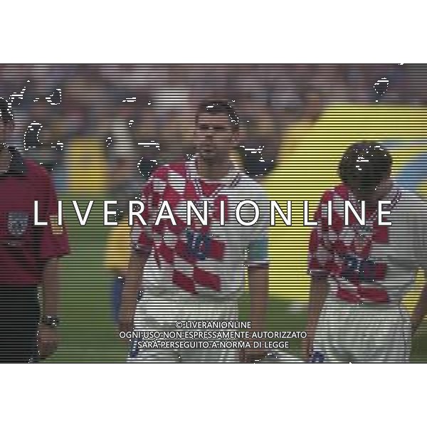 RETROSPETTIVA ZVONIMIR BOBAN CALCIATORE NELLA FOTO VLAOVIC GORAN CON LA MAGLIA DELLA NAZIONALE DELLA CROAZIA AI MONDIALI DI CALCIO FRANCIA 1998 AG ALDO LIVERANI SAS 