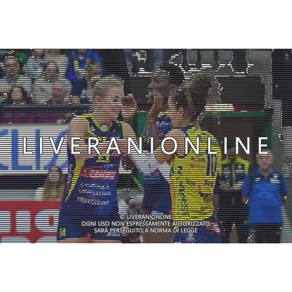 Campionato di Volley Serie A1 Femminile 2019/2020 Treviso, Italia 19/01/2020 Imoco Volley Conegliano vs Lardini Filottrano Nella foto: Joanna Wolosz, Monica De Gennaro FOTO FLAVIO PAVANELLO-ALESSIO MARINI-AG ALDO LIVERANI SAS