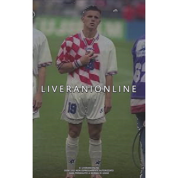 RETROSPETTIVA VLAOVIC GORAN CALCIATORE NELLA FOTO VLAOVIC GORAN CON LA MAGLIA DELLA NAZIONALE DELLA CROAZIA AI MONDIALI DI CALCIO FRANCIA 1998 AG ALDO LIVERANI SAS 