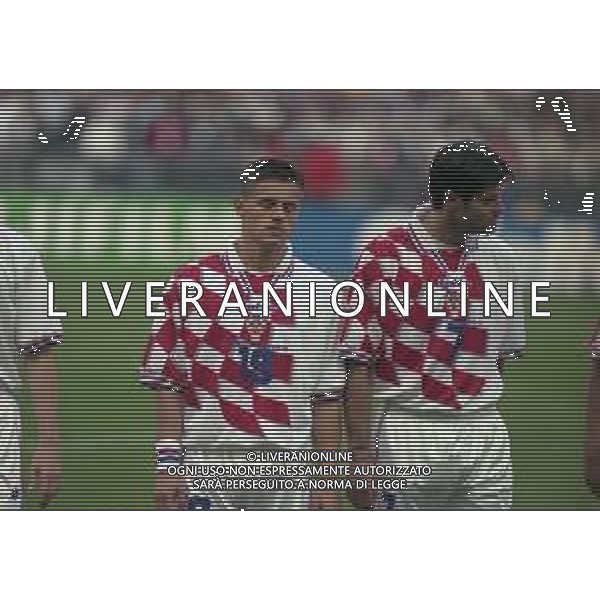 RETROSPETTIVA VLAOVIC GORAN CALCIATORE NELLA FOTO VLAOVIC GORAN CON LA MAGLIA DELLA NAZIONALE DELLA CROAZIA AI MONDIALI DI CALCIO FRANCIA 1998 AG ALDO LIVERANI SAS 