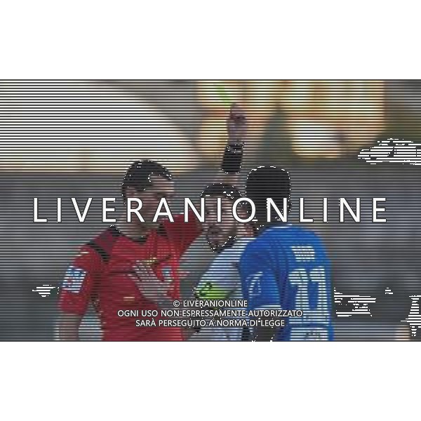 Campionato di Calcio Serie C - Lega Pro 2019/2020 Pagani (SA), Italia 22/01/2020 Paganese vs Viterbese Nella foto: Francesco De Giorgi (2) A.S. Viterbese protesta contro Carella Luigi di Bari arbitro dell incontro FOTO ANDREA D\'AMICO-ALESSIO MARINI-AG ALDO LIVERANI SAS
