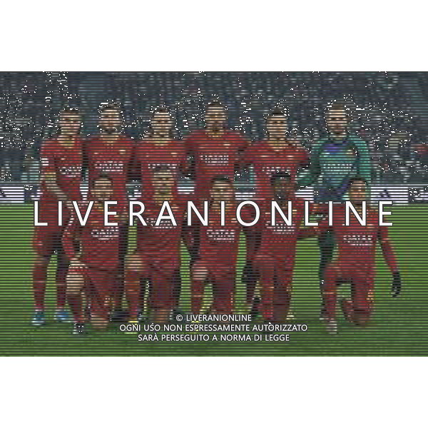 Torino 22.01.2020 Stadio Allianz Stadium ©Alessandro Falzone/Agenzia Aldo Liverani 22.01.2020 Quarti di finale Coppa Italia Juventus vs Roma 2019-20120 Nella foto : FORMAZIONE ROMA ©/ AGENZIA ALDO LIVERANI SAS