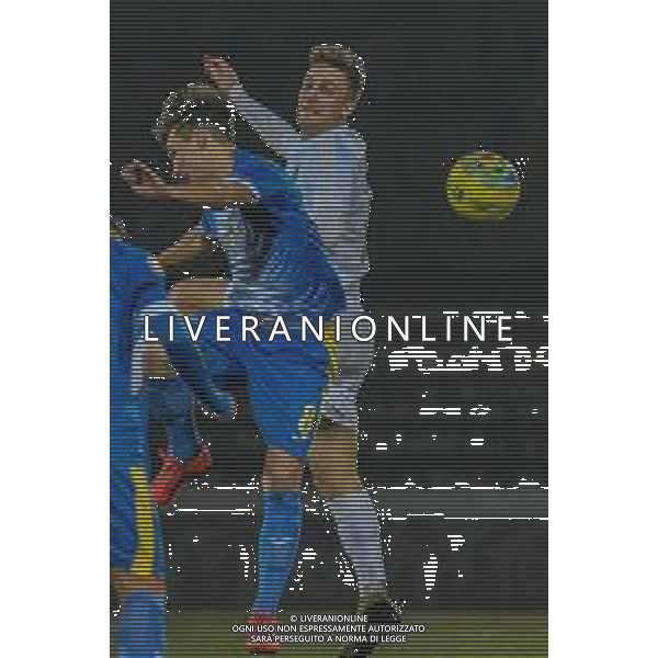 Campionato di Calcio Serie C - Lega Pro 2019/2020 Carrara, Italia 22/01/2020 Carrarese vs Pontedera Nella foto: Duello aereo tra Samuele Damiani (C) e Michele Bruzzo (P) FOTO FABIO FAGIOLINI-ALESSIO MARINI-AG ALDO LIVERANI SAS