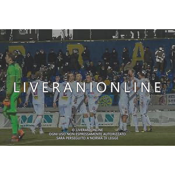 Campionato di Calcio Serie C - Lega Pro 2019/2020 Carrara, Italia 22/01/2020 Carrarese vs Pontedera Nella foto: Il Pontedera festeggia il vantaggio di Michele Bruzzo FOTO FABIO FAGIOLINI-ALESSIO MARINI-AG ALDO LIVERANI SAS