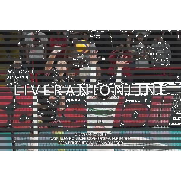 Coppa Italia di Volley 2019/2020 Perugia, Italia 22/01/2020 Quarti di finale - Sir Safety Conad Perugia vs Kioene Padova Nella foto: aleksandar atanasijevic (n.14 opposto sir safety conad perugia) schiaccia FOTO LORIS CERQUIGLINI-ALESSIO MARINI-AG ALDO LIVERANI SAS