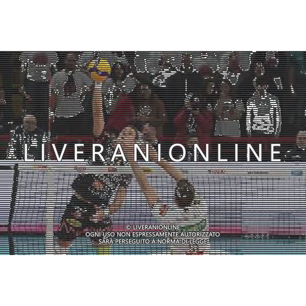 Coppa Italia di Volley 2019/2020 Perugia, Italia 22/01/2020 Quarti di finale - Sir Safety Conad Perugia vs Kioene Padova Nella foto: aleksandar atanasijevic (n.14 opposto sir safety conad perugia) schiaccia FOTO LORIS CERQUIGLINI-ALESSIO MARINI-AG ALDO LIVERANI SAS