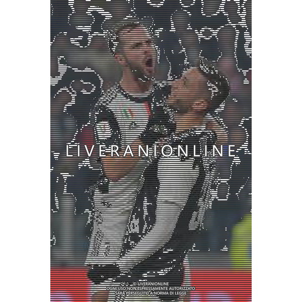 Torino 22.01.2020 Stadio Allianz Stadium ©Alessandro Falzone/Agenzia Aldo Liverani 22.01.2020 Quarti di finale Coppa Italia Juventus vs Roma 2019-20120 Nella foto : ESULTANZADOPO IL GOL DI RODRIGO BENTANCUR CON MIRALEM PJANIC ©/ AGENZIA ALDO LIVERANI SAS