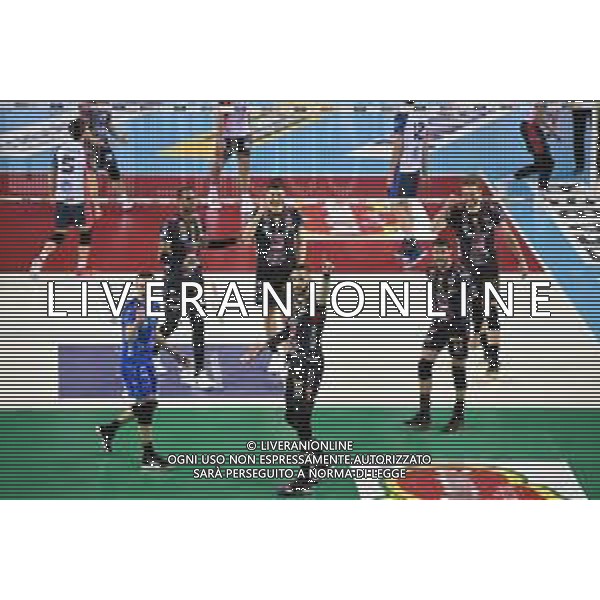 Coppa Italia di Volley 2019/2020 Civitanova, Italia 22/01/2020 Quarti di finale - Cucine Lube Civitanova vs Vero Volley Monza Nella foto: Esultanza giocatori Cucine Lube Civitanova FOTO ROBERTO BARTOMEOLI-ALESSIO MARINI-AG ALDO LIVERANI SAS