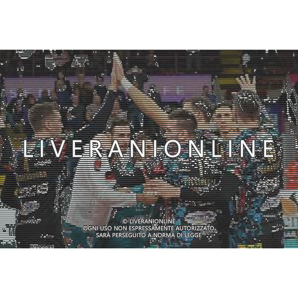 Coppa Italia di Volley 2019/2020 Perugia, Italia 22/01/2020 Quarti di finale - Sir Safety Conad Perugia vs Kioene Padova Nella foto: sir safety conad esulta per la vittoria della partita FOTO LORIS CERQUIGLINI-ALESSIO MARINI-AG ALDO LIVERANI SAS