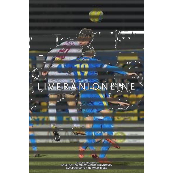 Campionato di Calcio Serie C - Lega Pro 2019/2020 Carrara, Italia 22/01/2020 Carrarese vs Pontedera Nella foto: Duello aereo tra Michele Bruzzo (P) e Lorenzo Pasciuti (C) FOOT FABIO FAGIOLINI-ALESSIO MARINI-AG ALDO LIVERANI SAS