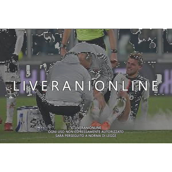 Torino 22.01.2020 Stadio Allianz Stadium ©Alessandro Falzone/Agenzia Aldo Liverani 22.01.2020 Quarti di finale Coppa Italia Juventus vs Roma 2019-20120 Nella foto : DANIELE RUGANI A TERRA INFORTUNATO VIENE MEDICATO DAI MEDICI ©/ AGENZIA ALDO LIVERANI SAS