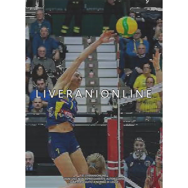 Volley Champions League Women 2019/2020 Treviso, Italia 22/01/2020 Imoco Volley Conegliano vs C.S.M. Volei Alba Blaj Nella foto: Attacco di Raphaela Folie FOTO FLAVIO PAVANELLO-ALESSIO MARINI-AG ALDO LIVERANI SAS