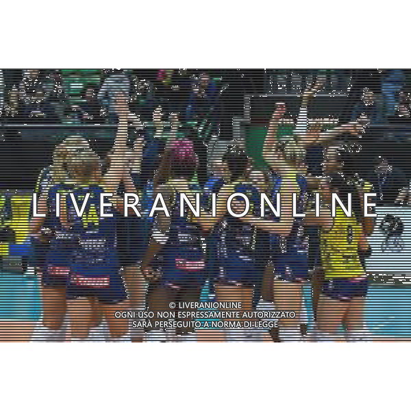 Volley Champions League Women 2019/2020 Treviso, Italia 22/01/2020 Imoco Volley Conegliano vs C.S.M. Volei Alba Blaj Nella foto: Esultanza finale Imoco Volley Conegliano FOTO FLAVIO PAVANELLO-ALESSIO MARINI-AG ALDO LIVERANI SAS