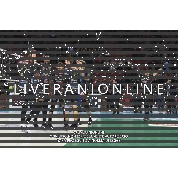 Coppa Italia di Volley 2019/2020 Civitanova, Italia 22/01/2020 Quarti di finale - Cucine Lube Civitanova vs Vero Volley Monza Nella foto: Esultanza giocatori Cucine Lube Civitanova a fine partita FOTO ROBERTO BATOMEOLI-ALESSIO MARINI-AG ALDO LIVERANI SAS