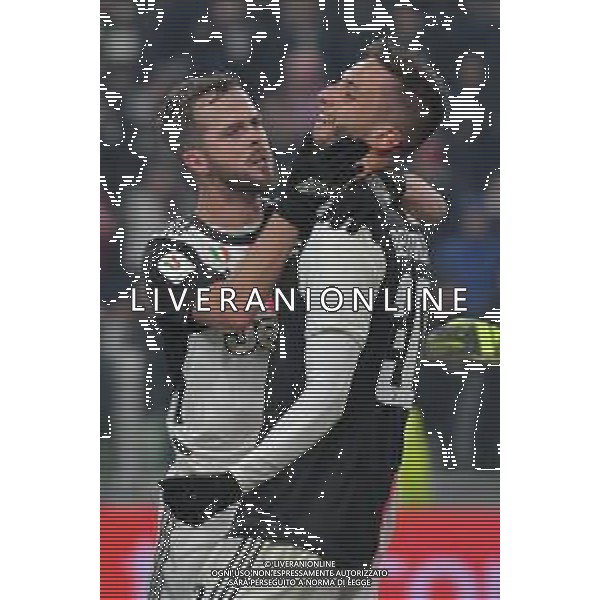 Torino 22.01.2020 Stadio Allianz Stadium ©Alessandro Falzone/Agenzia Aldo Liverani 22.01.2020 Quarti di finale Coppa Italia Juventus vs Roma 2019-20120 Nella foto : Esultanza gol di Rodrigo Betancur-Miralem Pjanic