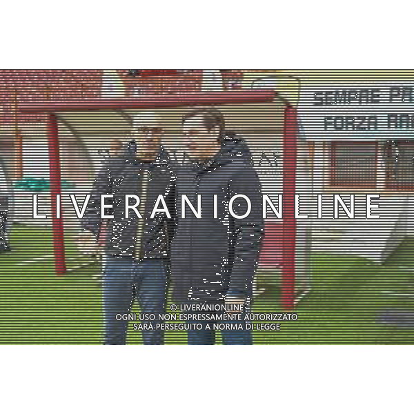 Campionato di Calcio Serie C - Lega Pro 2019/2020 Vicenza, Italia 26/01/2020 Arzignano Valchiampo vs Sambenedettese Nella foto: Paolo Montero (Sambenedettese) con Alberto Colombo (Allenatore Arzignano Valchiampo) © Ettore Griffoni- Alessio Marini / AGENZIA ALDO LIVERANI SAS