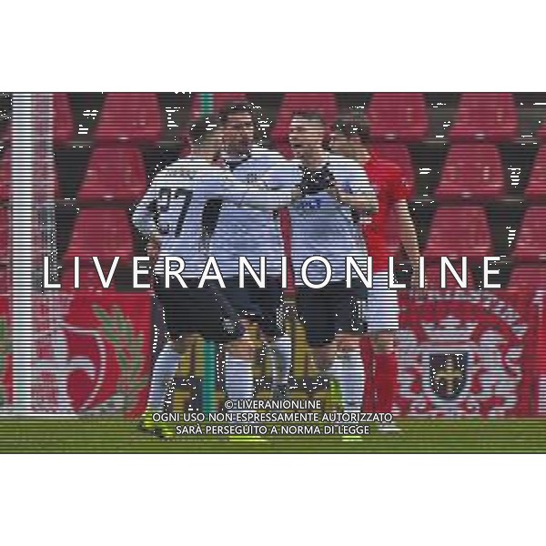 Campionato di Calcio Serie C - Lega Pro 2019/2020 Trieste, Italia 26/01/2020 Triestina Vs Cesena Nella foto: Salvatore Caturano del Cesena esulta con i compagni dopo aver segnato un rigore © Franco deBernardi- Alessio Marini / AGENZIA ALDO LIVERANI SAS