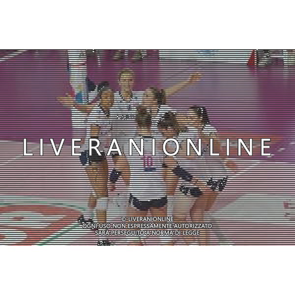 Campionato di Volley Serie A1 Femminile 2019/2020 Novara, Italia 26/01/2020 Igor Gorgonzola Novara vs Lardini Filottrano Nella foto: Esultanza Lardini Filottrano © Salvo Barbagallo - Alessio Marini / AGENZIA ALDO LIVERANI SAS