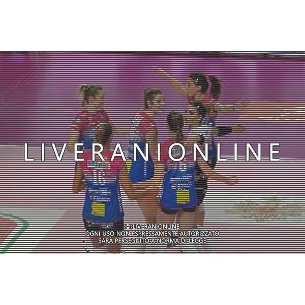 Campionato di Volley Serie A1 Femminile 2019/2020 Novara, Italia 26/01/2020 Igor Gorgonzola Novara vs Lardini Filottrano Nella foto: esultanza Igor Gorgonzola Novara © Salvo Barbagallo - Alessio Marini / AGENZIA ALDO LIVERANI SAS