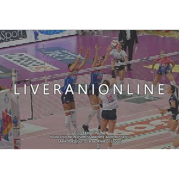 Campionato di Volley Serie A1 Femminile 2019/2020 Novara, Italia 26/01/2020 Igor Gorgonzola Novara vs Lardini Filottrano Nella foto: Schiacciata di Giulia Angelini, 10 (Lardini Filottrano) e muro di Jovana Brakocevic, 2 (Igor Gorgonzola Novara) e Cristina Chirichella, 10 (Igor Gorgonzola Novara) © Salvo Barbagallo - Alessio Marini / AGENZIA ALDO LIVERANI SAS