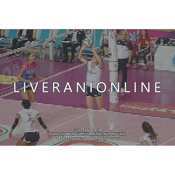 Campionato di Volley Serie A1 Femminile 2019/2020 Novara, Italia 26/01/2020 Igor Gorgonzola Novara vs Lardini Filottrano Nella foto: Alzata di Athina Papafotiou, 12 (Lardini Filottrano) © Salvo Barbagallo - Alessio Marini / AGENZIA ALDO LIVERANI SAS