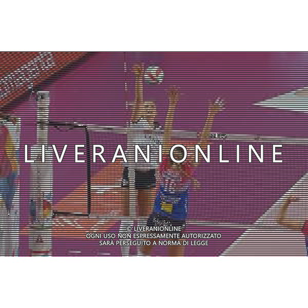 Campionato di Volley Serie A1 Femminile 2019/2020 Novara, Italia 26/01/2020 Igor Gorgonzola Novara vs Lardini Filottrano Nella foto: Schiacciata di Anna Nicoletti, 16 (Lardini Filottrano) © Salvo Barbagallo - Alessio Marini / AGENZIA ALDO LIVERANI SAS