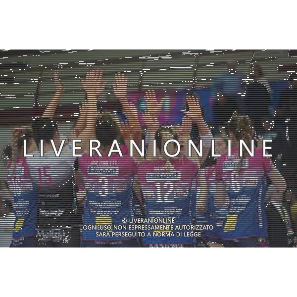 Campionato di Volley Serie A1 Femminile 2019/2020 Novara, Italia 26/01/2020 Igor Gorgonzola Novara vs Lardini Filottrano Nella foto: esultanza Igor Gorgonzola Novara © Salvo Barbagallo - Alessio Marini / AGENZIA ALDO LIVERANI SAS