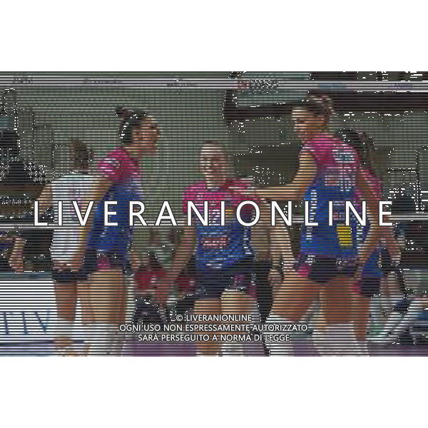 Campionato di Volley Serie A1 Femminile 2019/2020 Novara, Italia 26/01/2020 Igor Gorgonzola Novara vs Lardini Filottrano Nella foto: Stefana Veljkovic, 17 (Igor Gorgonzola Novara), Micha Hancock, 12 (Igor Gorgonzola Novara), Elitsa Vasileva, 16 (Igor Gorgonzola Novara) © Salvo Barbagallo - Alessio Marini / AGENZIA ALDO LIVERANI SAS