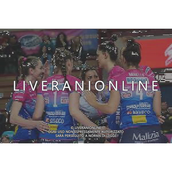 Campionato di Volley Serie A1 Femminile 2019/2020 Novara, Italia 26/01/2020 Igor Gorgonzola Novara vs Lardini Filottrano Nella foto: esultanza Igor Gorgonzola Novara, Stefania Sansonna, 11 (Igor Gorgonzola Novara) © Salvo Barbagallo - Alessio Marini / AGENZIA ALDO LIVERANI SAS