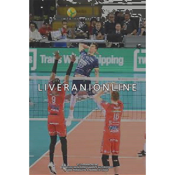 Volley Champions League Men 2019/2020 Civitanova Marche, Italia 26/01/2020 Cucine Lube Civitanova vs Itas Trentino Nella foto: Schiacciata Cebulj Klemen (Itas Trentino) foto roberto batomeoli-alessio marini-ag aldo liverani sas