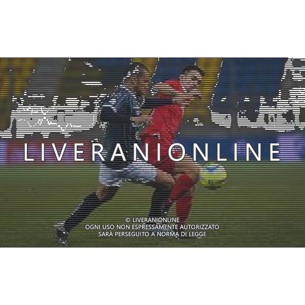 Campionato di Calcio Serie C - Lega Pro 2019/2020 Cava dei Tirreni, Italia 25/01/2020 Cavese vs Teramo Nella foto: Miguel Angel Sainz-Maza (11) Cavese 1919 contrastato da Riccardo Cappa (23) Teramo Calcio 1913 © Andrea D\'Amico - Alessio Marini / AGENZIA ALDO LIVERANI SAS