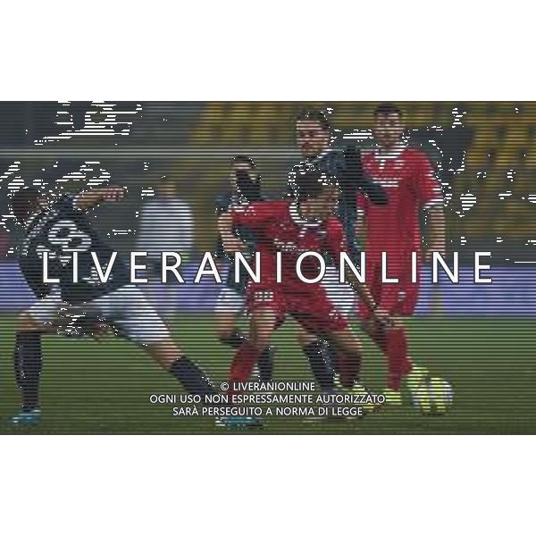 Campionato di Calcio Serie C - Lega Pro 2019/2020 Cava dei Tirreni, Italia 25/01/2020 Cavese vs Teramo Nella foto: Federico Visero (28) Teramo Calcio 1913 tallonato da un avversario © Andrea D\'Amico - Alessio Marini / AGENZIA ALDO LIVERANI SAS