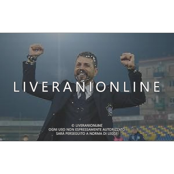 Campionato di Calcio Serie C - Lega Pro 2019/2020 Cava dei Tirreni, Italia 25/01/2020 Cavese vs Teramo Nella foto: Il tecnico della Cavese 1919 Salvatore Campilongo esulta a fine gara FOTO ANDREA D\'AMICO-ALESSIO MARINI-AG ALDO LIVERANI SAS