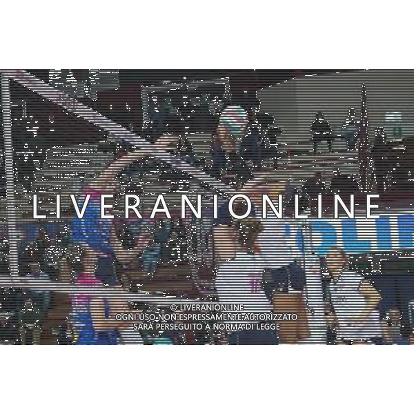 Campionato di Volley Serie A1 Femminile 2019/2020 Novara, Italia 26/01/2020 Igor Gorgonzola Novara vs Lardini Filottrano Nella foto: Schiacciata di Cristina Chirichella, 10 (Igor Gorgonzola Novara) muro di Nia Grant, 7 (Lardini Filottrano) e Giulia Angelina, 10 (Lardini Filottrano) FOTO SALVO BARBAGALLO-ALESSIO MARINI-AG ALDO LIVERANI SAS