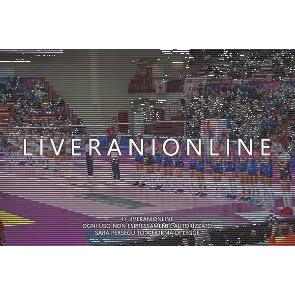 Campionato di Volley Serie A1 Femminile 2019/2020 Novara, Italia 26/01/2020 Igor Gorgonzola Novara vs Lardini Filottrano Nella foto: Le squadre schierate FOTO SALVO BARBAGALLO-ALESSIO MARINI-AG ALDO LIVERANI SAS