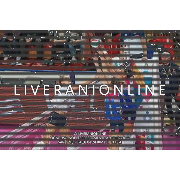 Campionato di Volley Serie A1 Femminile 2019/2020 Novara, Italia 26/01/2020 Igor Gorgonzola Novara vs Lardini Filottrano Nella foto: Anna Nicoletti, 16 (Lardini Filottrano) con muro di Cristina Chirichella, 10 (Igor Gorgonzola Novara) e Jovana Brakocevic, 2 (Igor Gorgonzola Novara) FOTO SALVO BARBAGALLO-ALESSIO MARINI-AG ALDO LIVERANI SAS