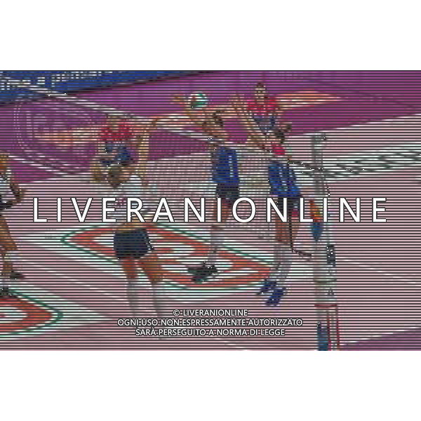 Campionato di Volley Serie A1 Femminile 2019/2020 Novara, Italia 26/01/2020 Igor Gorgonzola Novara vs Lardini Filottrano Nella foto: Anna Nicoletti, 16 (Lardini Filottrano) con muro di Cristina Chirichella, 10 (Igor Gorgonzola Novara) e Megan Courtney, 6 (Igor Gorgonzola Novara) FOTO SALVO BARBAGALLO-ALESSIO MARINI-AG ALDO LIVERANI SAS