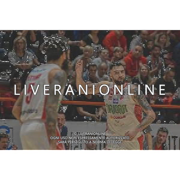 Campionato di Basket Serie A 2019/2020 Pistoia, Italia 26/01/2020 OriOra Pistoia vs De Longhi Treviso Basket Nella foto: Aristide Landi (P) festeggia un canestro da 3 FOTO FABIO FAGIOLINI-ALESSIO MARINI-AG ALDO LIVERANI SAS