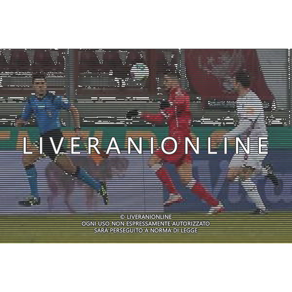 Campionato di Calcio Serie B 2019/2020 Perugia, Italia 27/01/2020 Perugia vs Livorno Nella foto: diego falcinelli (n.8 attaccante perugia calcio) colpisce di testa FOTO LORIS CERQUIGLINI-ALESSIO MARINI-AG ALDO LIVERANI SAS