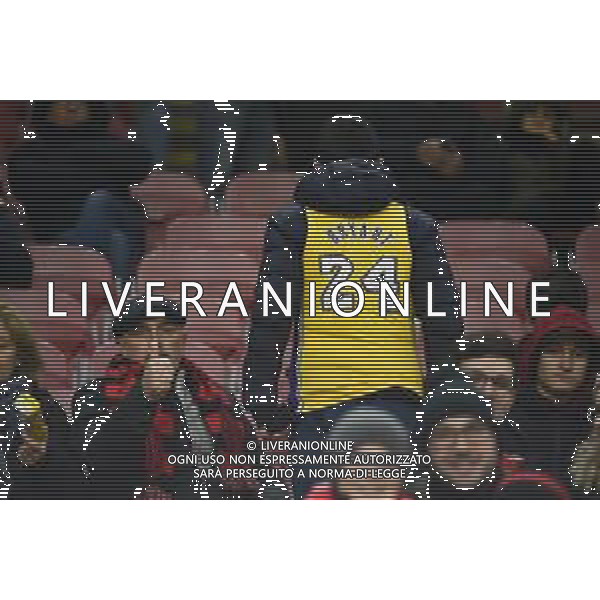 L\'omaggio di un tifoso milanista in ricordo di Kobe Bryant Milan vs Torino Coppa Italia - quarti di finale Milano 28-01-2020 Stadio Giuseppe Meazza - San Siro foto Roberto Garavaglia - ag. Aldo Liverani sas/ AGENZIA ALDO LIVERANI SAS