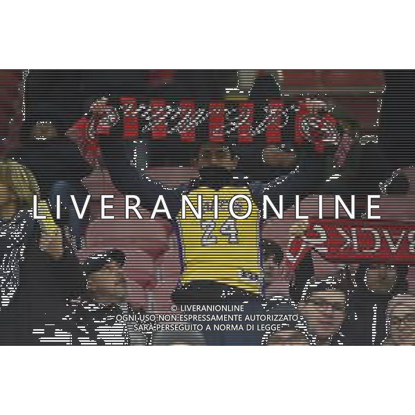 L\'omaggio di un tifoso milanista in ricordo di Kobe Bryant Milan vs Torino Coppa Italia - quarti di finale Milano 28-01-2020 Stadio Giuseppe Meazza - San Siro foto Roberto Garavaglia - ag. Aldo Liverani sas/ AGENZIA ALDO LIVERANI SAS