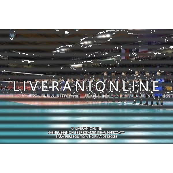 Volley Champions League Men 2019/2020 Civitanova, Italia 28/01/2020 Cucine Lube Civitanova vs Jihostroj Ceske Budejovice Nella foto: Squadre in campo FOTO ROBERTO BATOMEOLI-ALESSIO MARINI-AG ALDO LIVERANI SAS