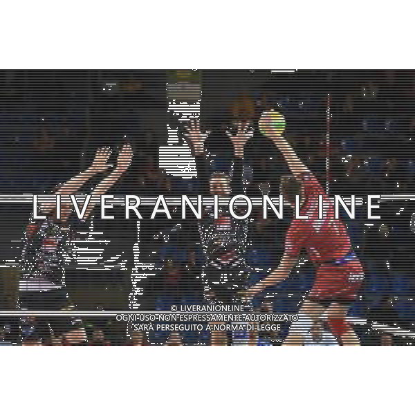 Volley Champions League Men 2019/2020 Civitanova, Italia 28/01/2020 Cucine Lube Civitanova vs Jihostroj Ceske Budejovice Nella foto: Schiacciata Michalek Petr (Jihostroj Ceske Budejovice) FOTO ROBERTO BATOMEOLI-ALESSIO MARINI-AG ALDO LIVERANI SAS