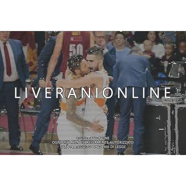 Basket EuroCup 2019/2020 Venezia, Italia 28/01/2020 Umana Reyer Venezia vs Promitheas Patras Nella foto: Leonidas Kaselakis (Promitheas Patras) abbraccia Chris Babb (Promitheas Patras) dopo il gran tiro da 3 FOTO MATTIA RADONI- LAESSIO MARINI-AG ALDO LIVERANI