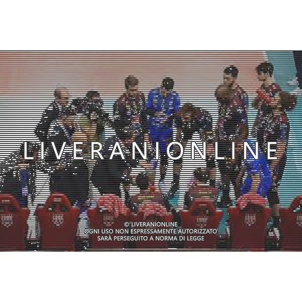 Volley Champions League Men 2019/2020 Civitanova, Italia 28/01/2020 Cucine Lube Civitanova vs Jihostroj Ceske Budejovice Nella foto: Time-out Cucine Lube Civitanova FOTO ROBERTO BATOMEOLI-ALESSIO MARINI-AG ALDO LIVERANI SAS